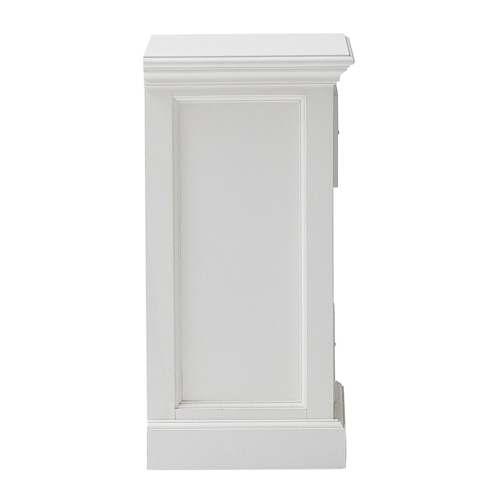 White Solid Wood Two Drawer Nightstand - 24-inch