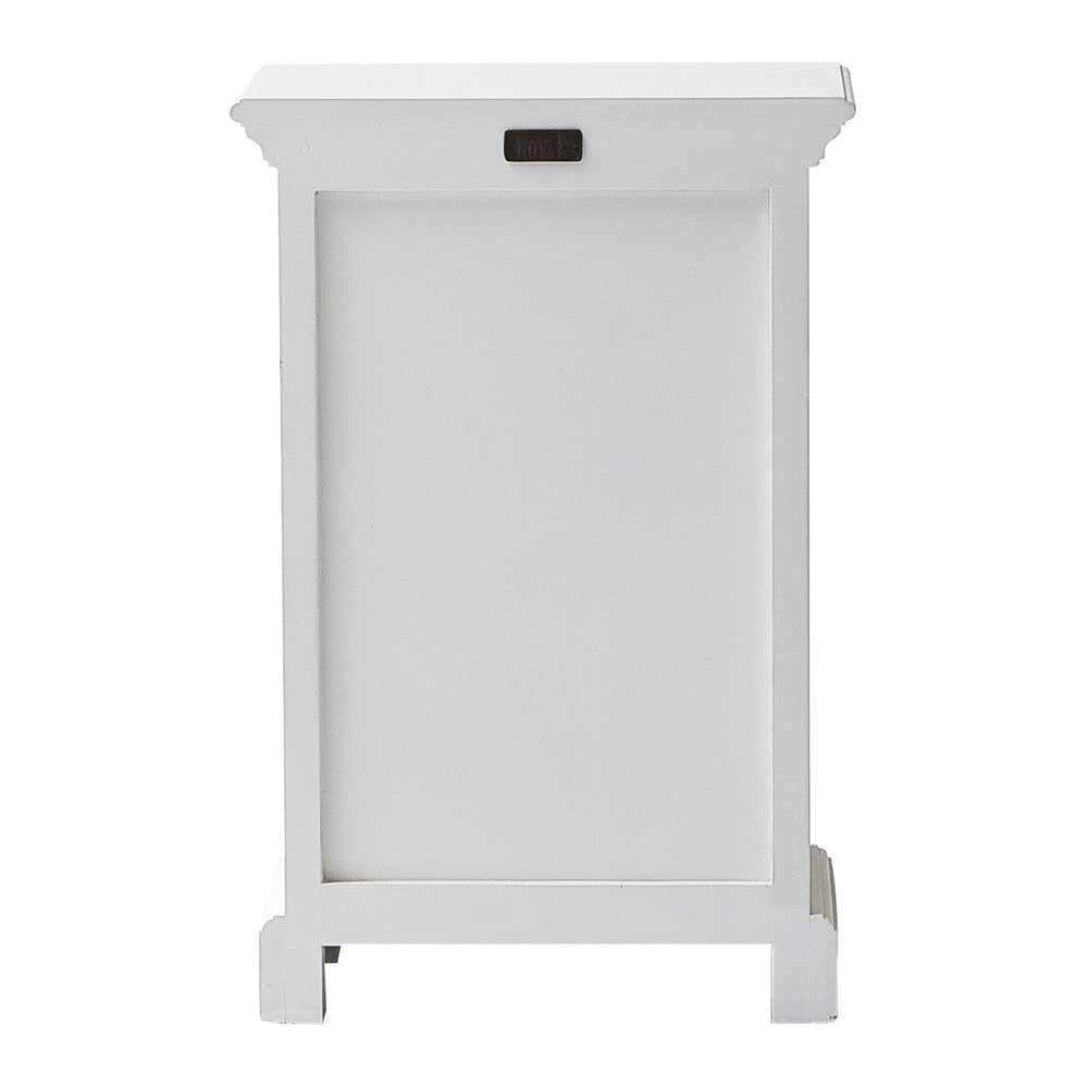 White Solid Wood Two Drawer Nightstand - 24-inch