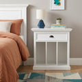 White Solid and Manufactured Wood Nightstand - 31-inch