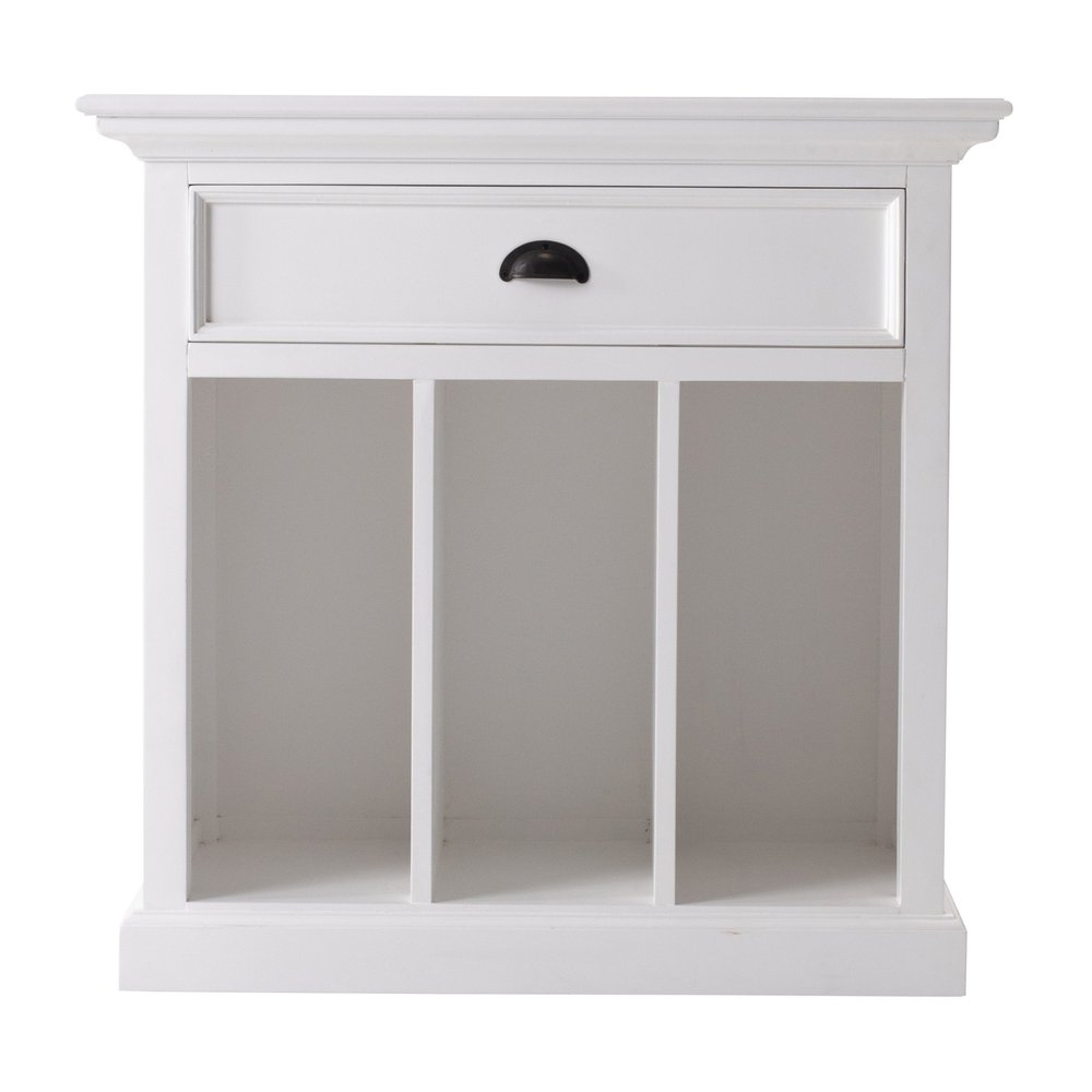 White Solid and Manufactured Wood Nightstand - 31-inch