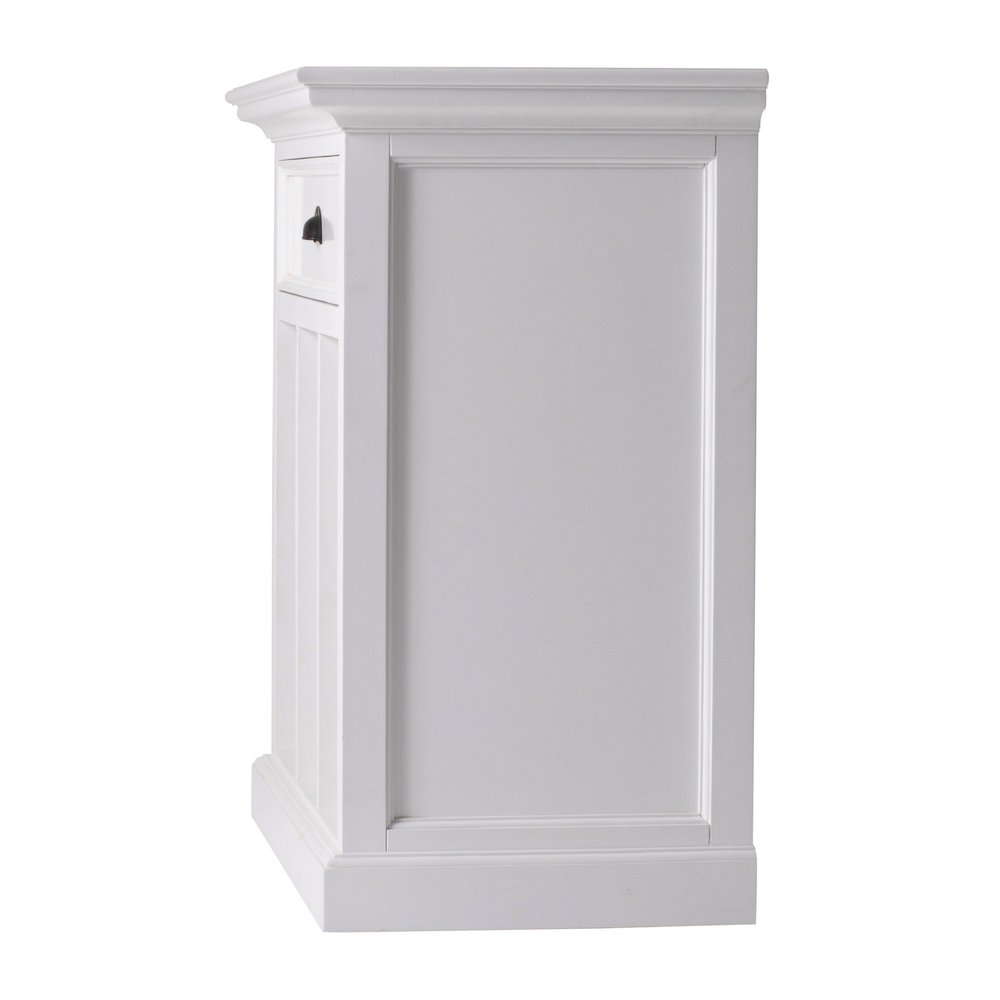 White Solid and Manufactured Wood Nightstand - 31-inch