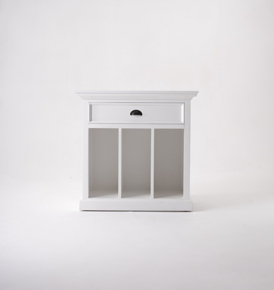 White Solid and Manufactured Wood Nightstand - 31-inch