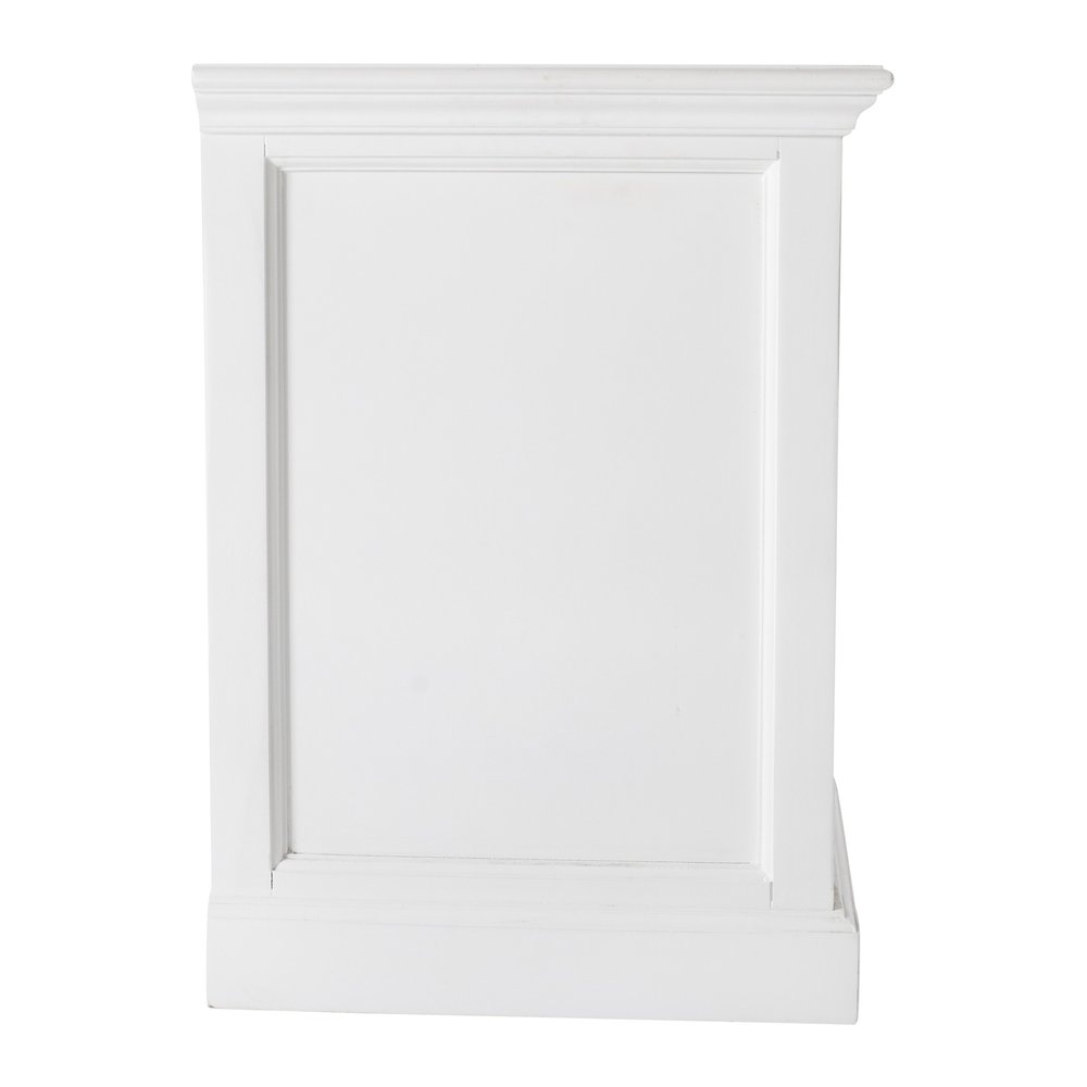 White Solid Wood Distressed One Drawer Nightstand - 24-inch