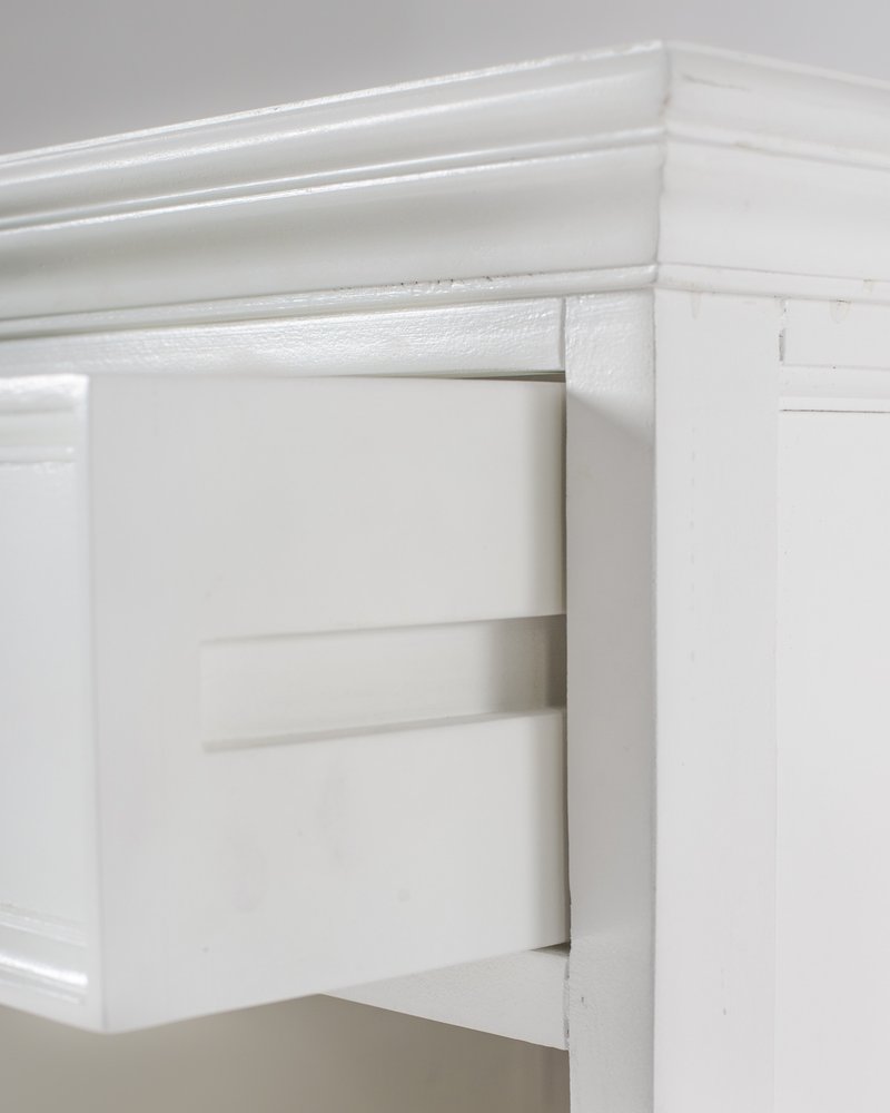 White Solid Wood Distressed One Drawer Nightstand - 24-inch