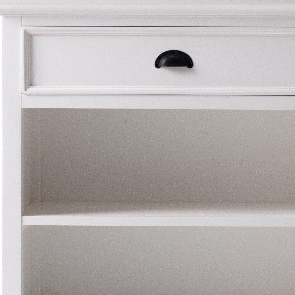 Classic White Large Nightstand with Shelves
