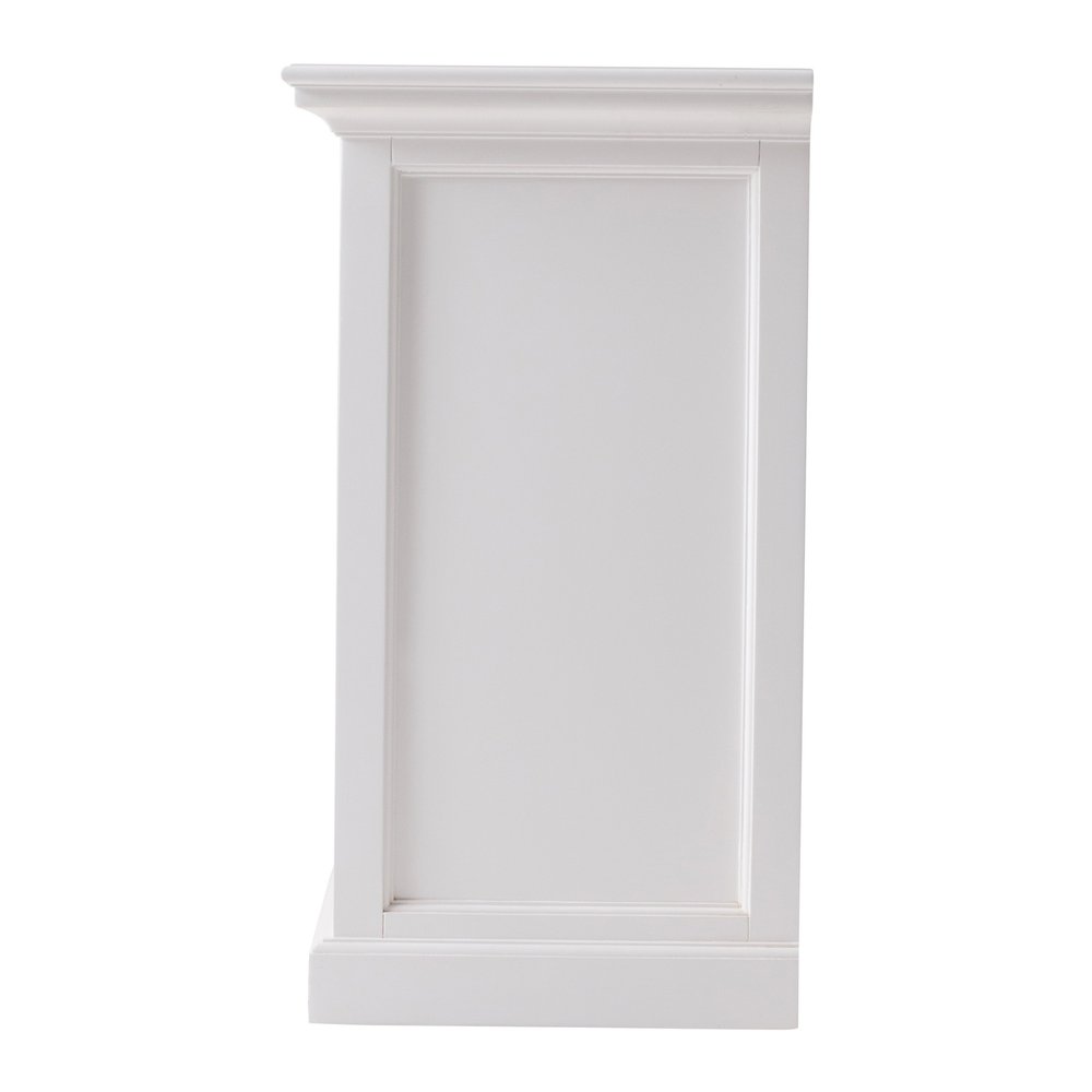 Classic White Large Nightstand with Shelves