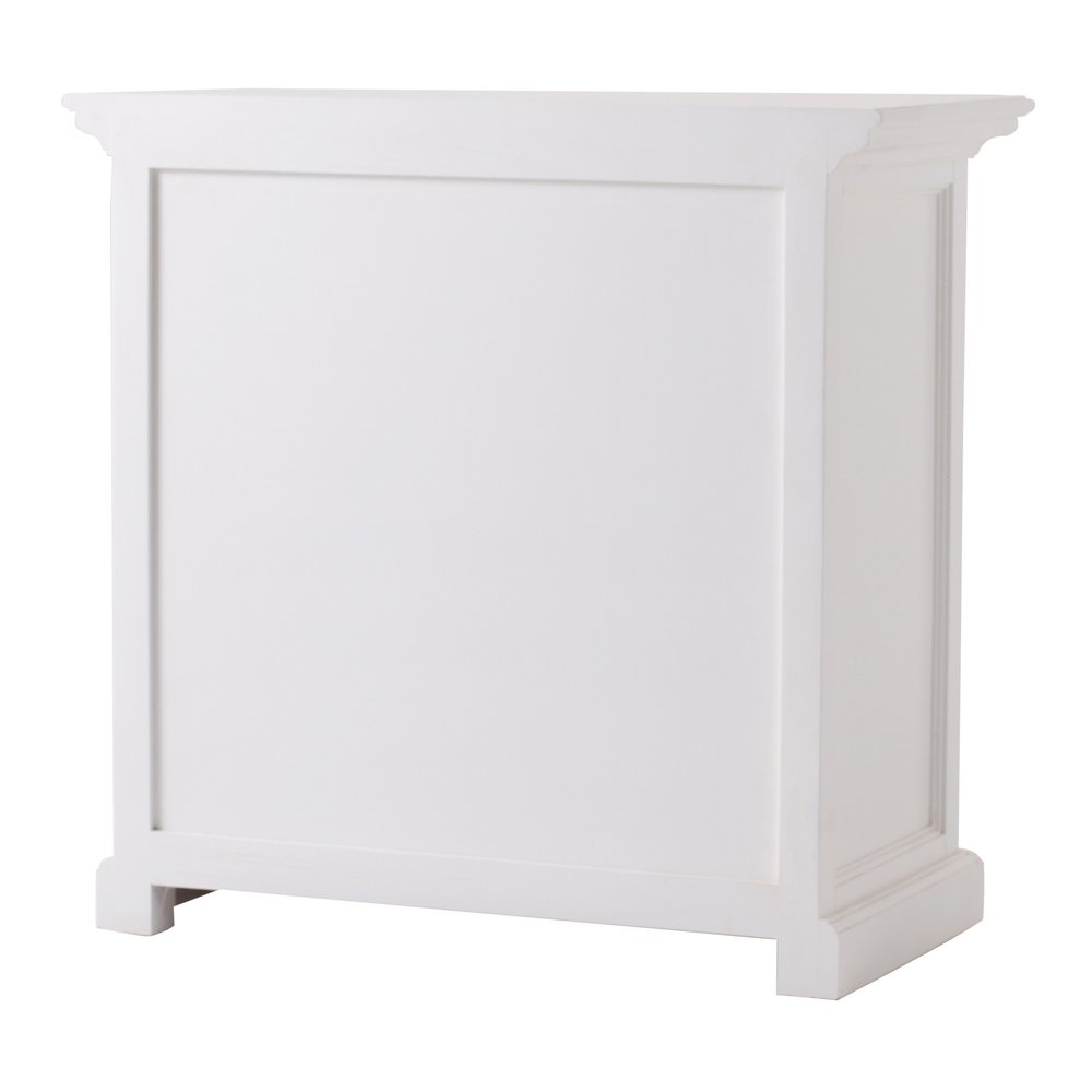 Classic White Large Nightstand with Shelves