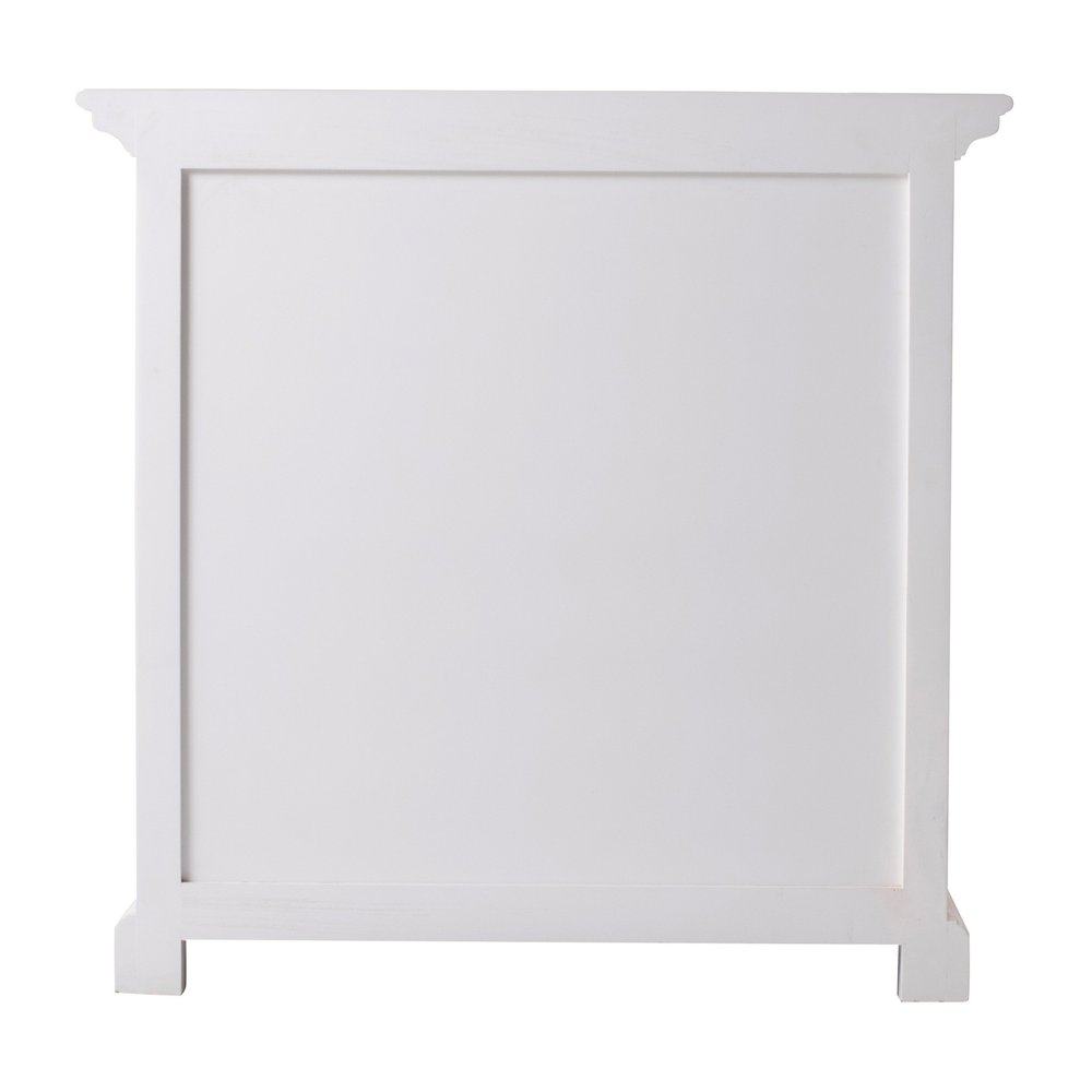 Classic White Large Nightstand with Shelves