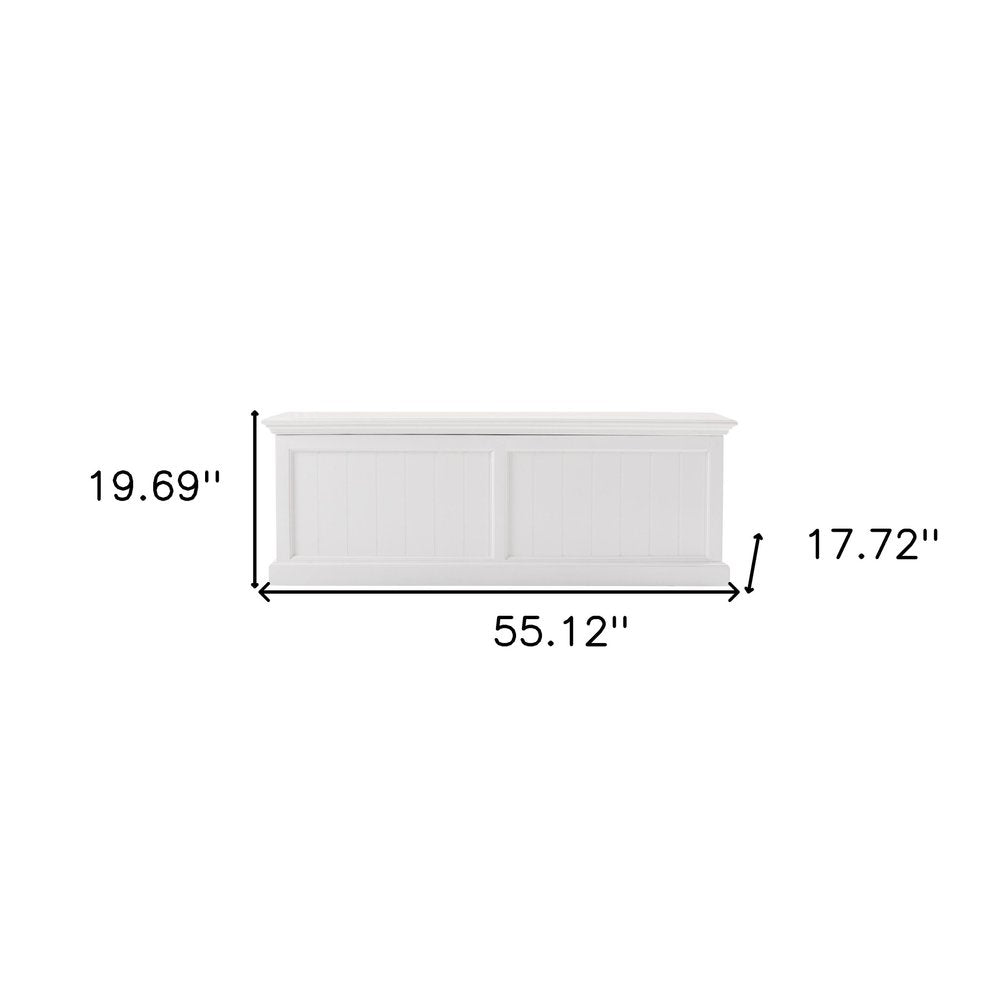 White Solid Wood Chest - 55-inch