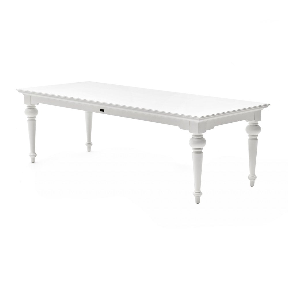 White Solid Wood Dining Table - 94-inch