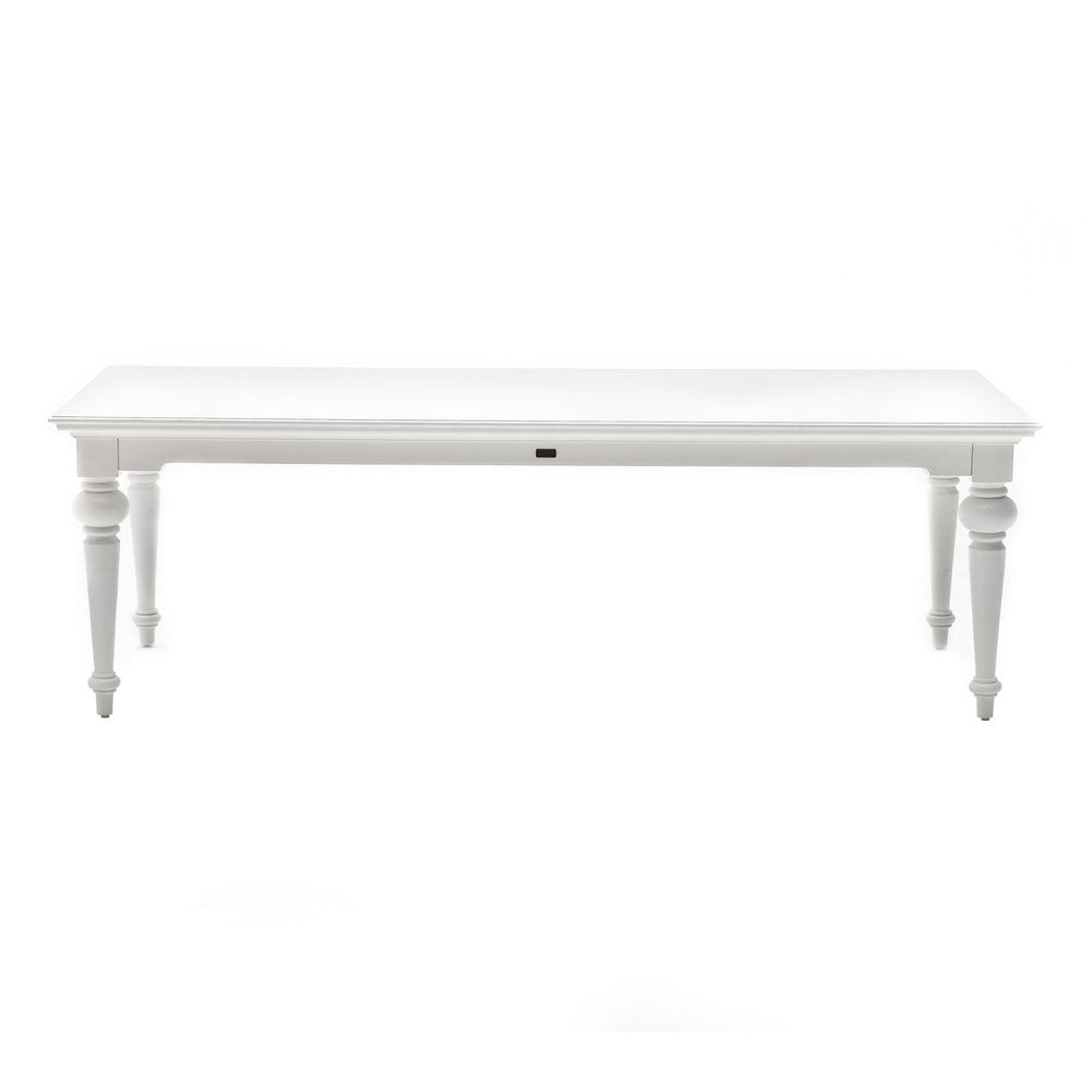 White Solid Wood Dining Table - 94-inch