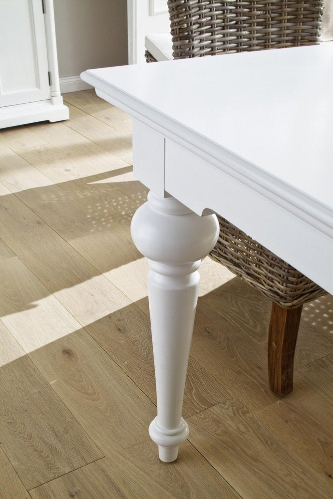 White Solid Wood Dining Table - 94-inch