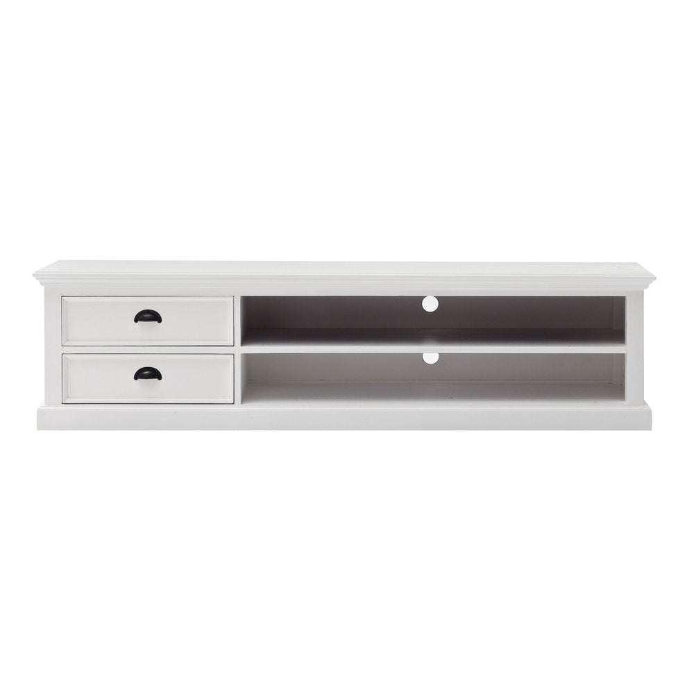 Classic White Entertainment Unit with Two Drawers - 71-inch