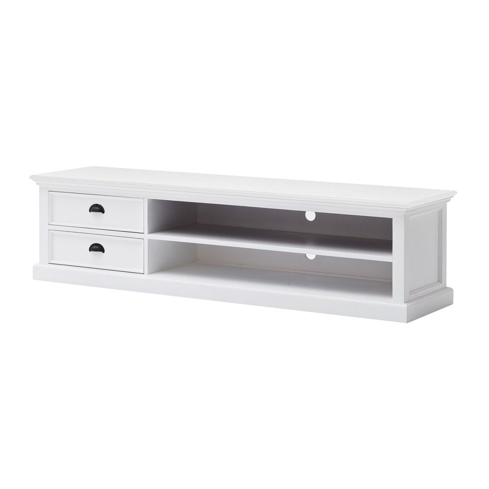 Classic White Entertainment Unit with Two Drawers - 71-inch
