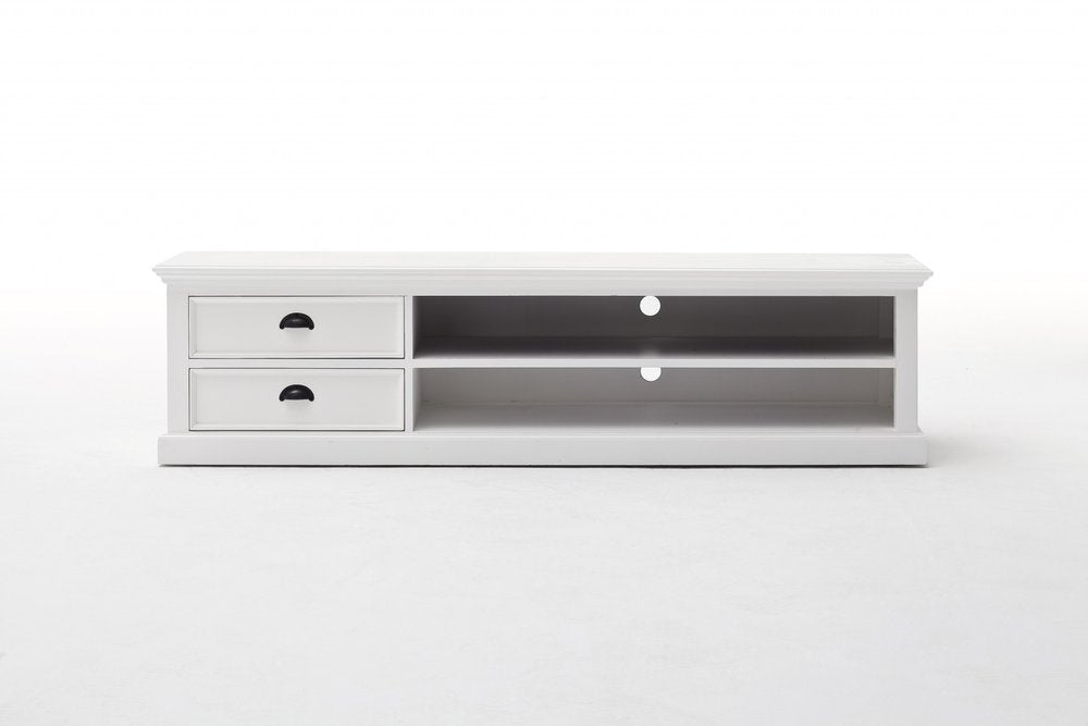 Classic White Entertainment Unit with Two Drawers - 71-inch