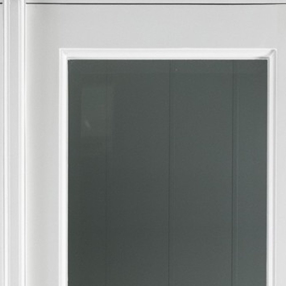 White Wood and Glass Double Door Storage Cabinet - 75-inch