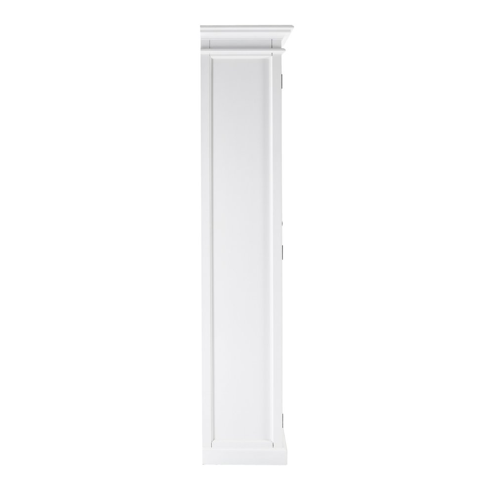 White Wood and Glass Double Door Storage Cabinet - 75-inch