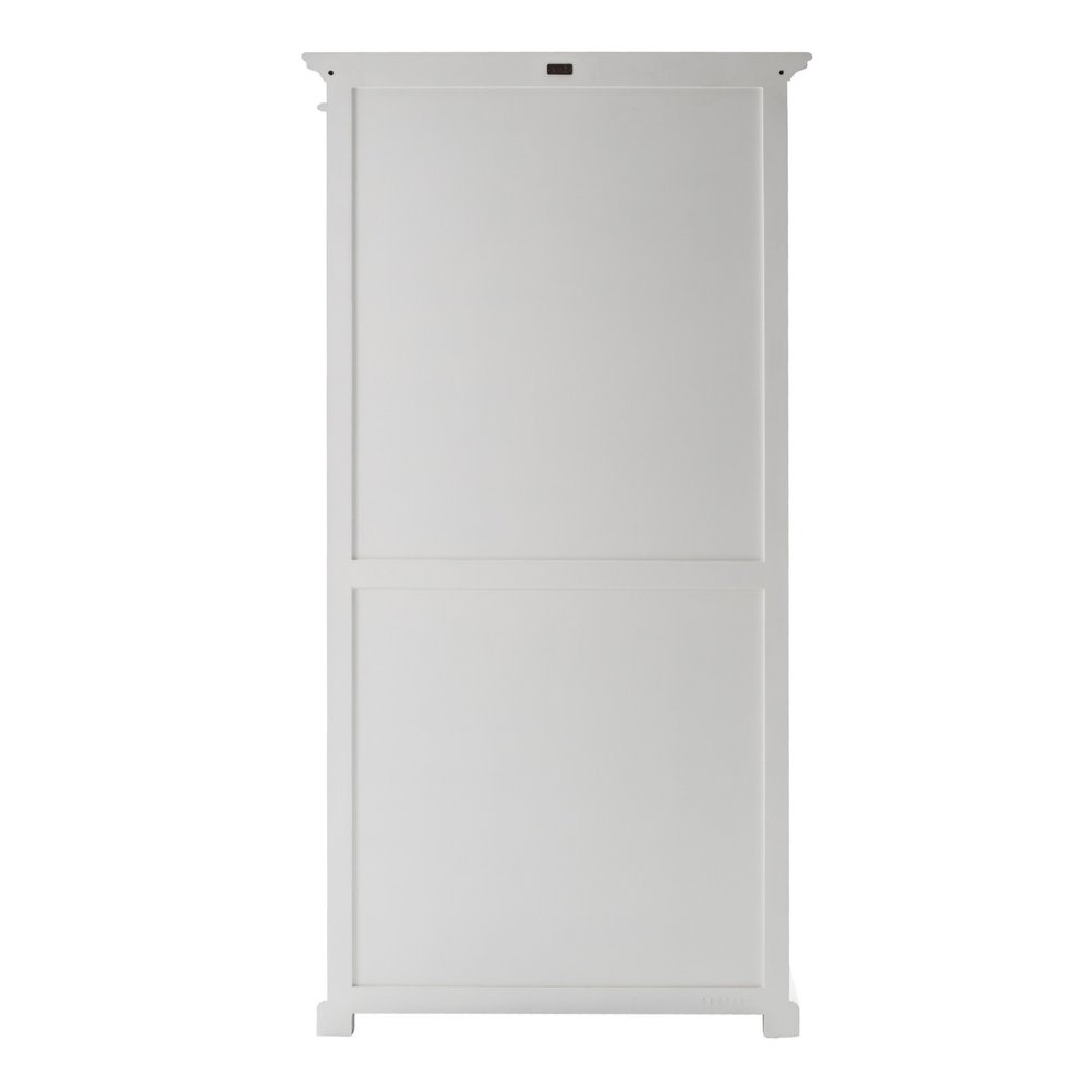 White Wood and Glass Double Door Storage Cabinet - 75-inch