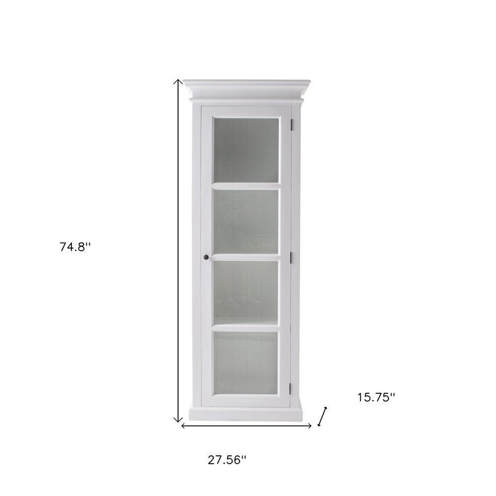 White Solid Wood Single Door Pantry or Storage Closet - 75-inch
