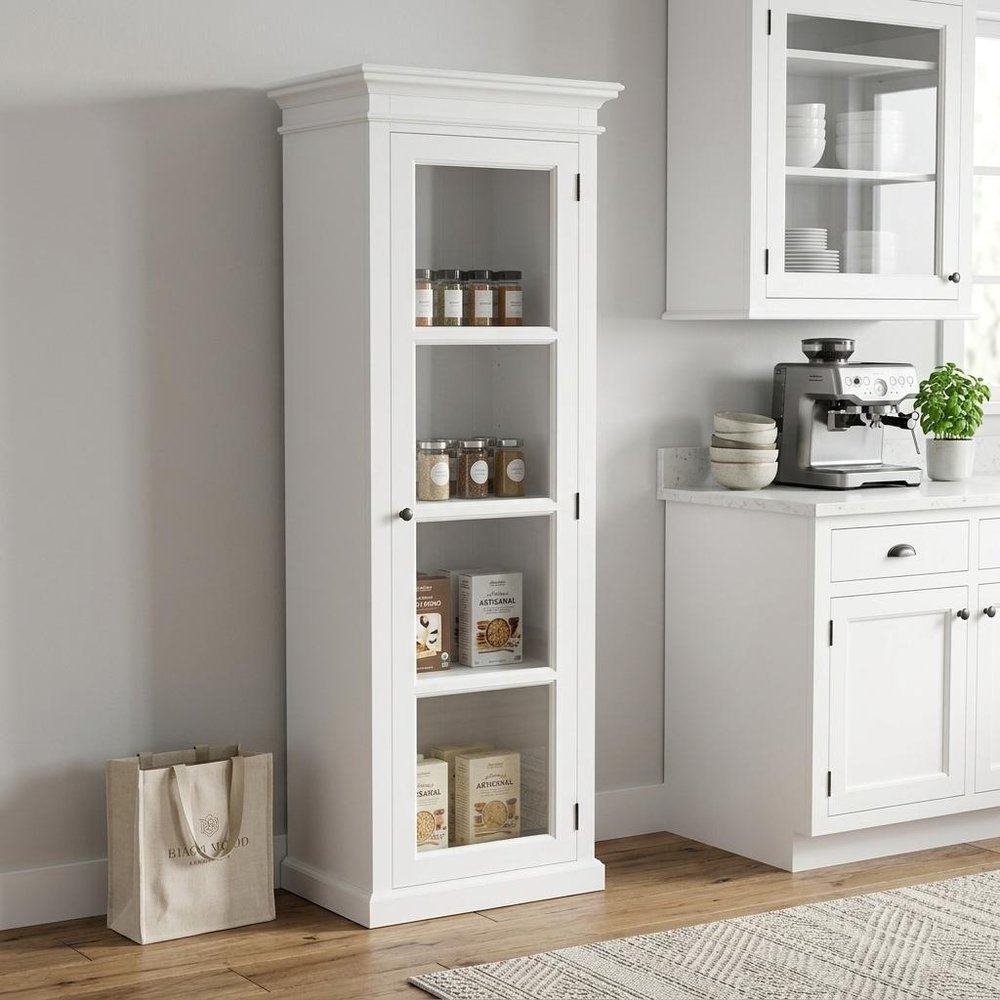 White Solid Wood Single Door Pantry or Storage Closet - 75-inch