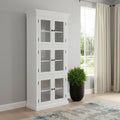 White Solid Wood Frame Standard Accent Cabinet with Six Shelves - 35-inch