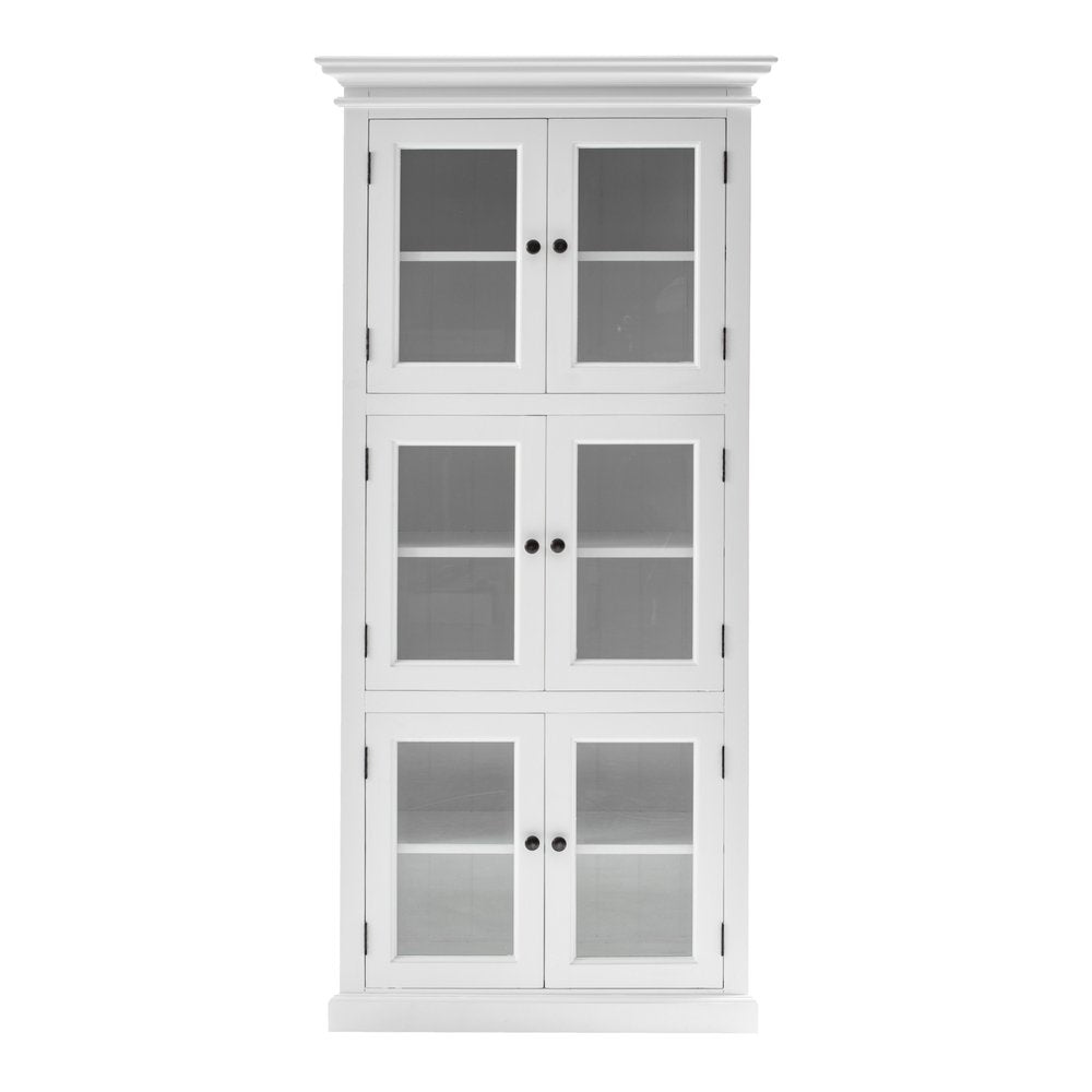 White Solid Wood Frame Standard Accent Cabinet with Six Shelves - 35-inch
