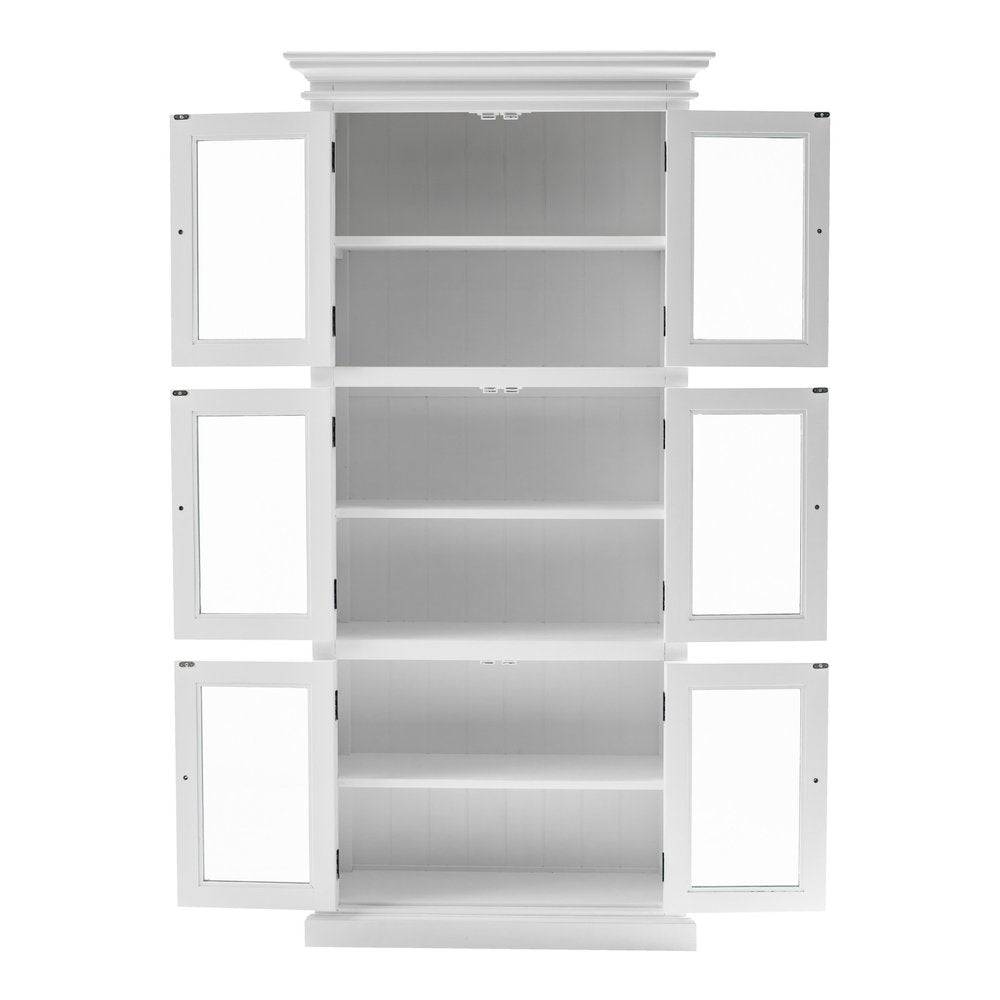 White Solid Wood Frame Standard Accent Cabinet with Six Shelves - 35-inch