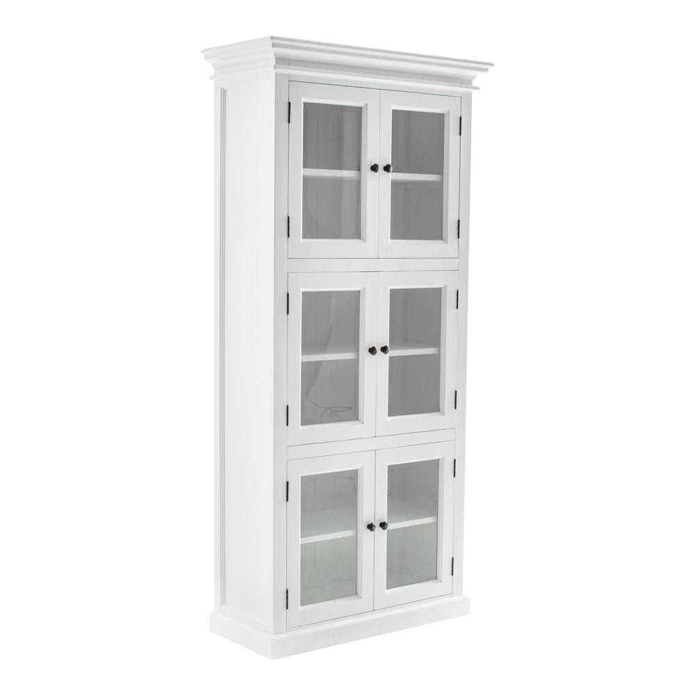 White Solid Wood Frame Standard Accent Cabinet with Six Shelves - 35-inch