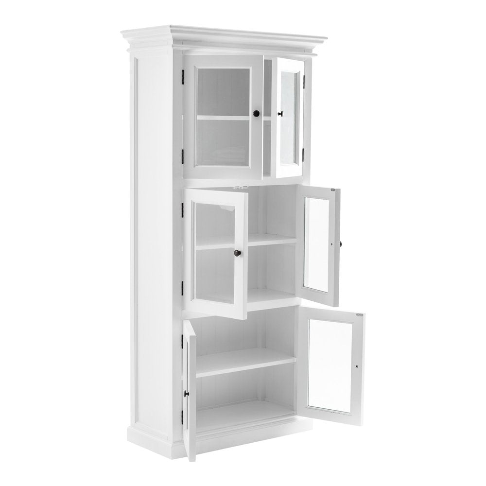 White Solid Wood Frame Standard Accent Cabinet with Six Shelves - 35-inch