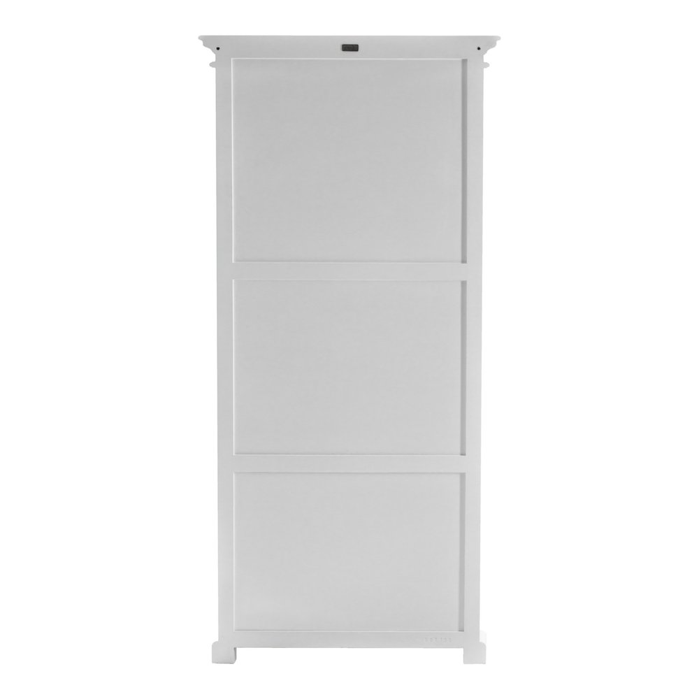 White Solid Wood Frame Standard Accent Cabinet with Six Shelves - 35-inch