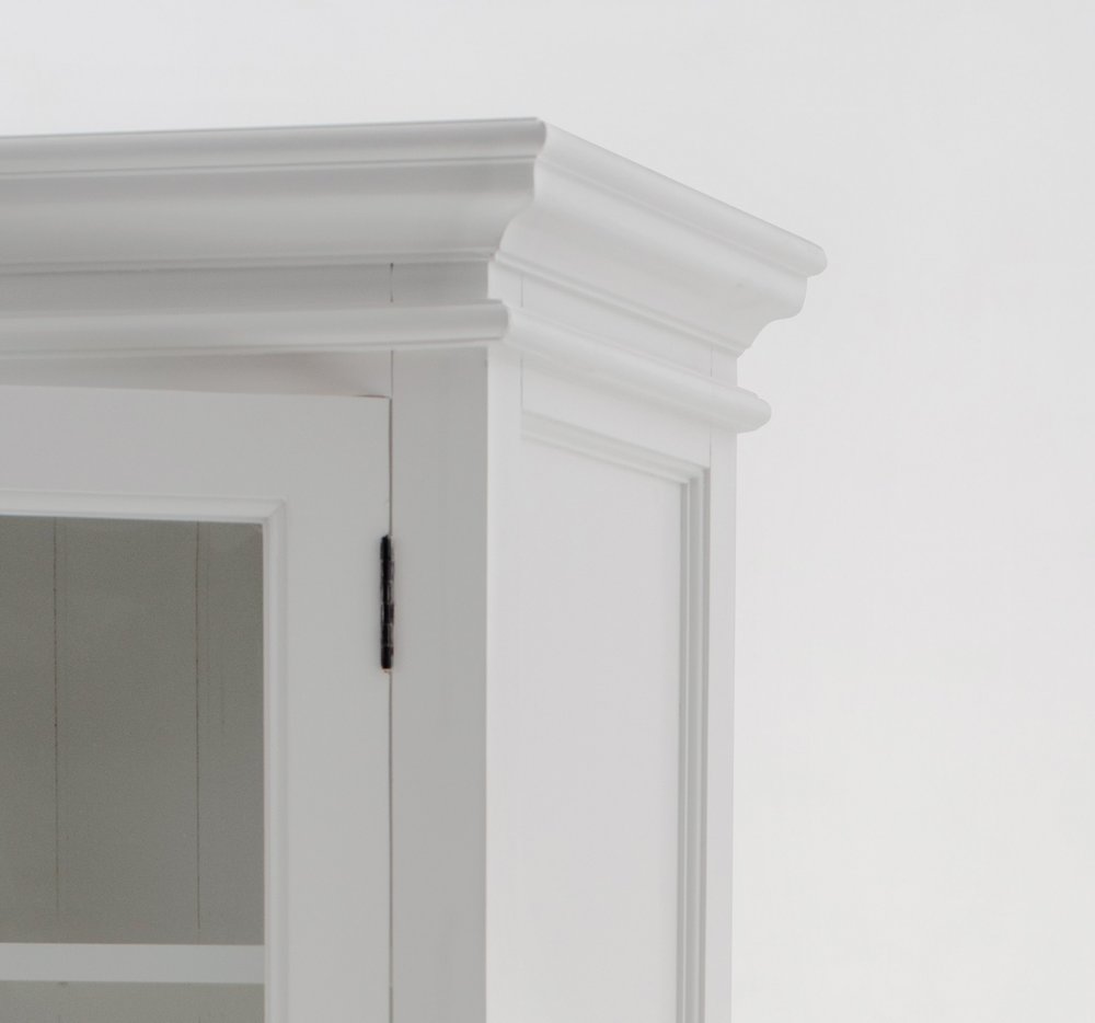White Solid Wood Frame Standard Accent Cabinet with Six Shelves - 35-inch
