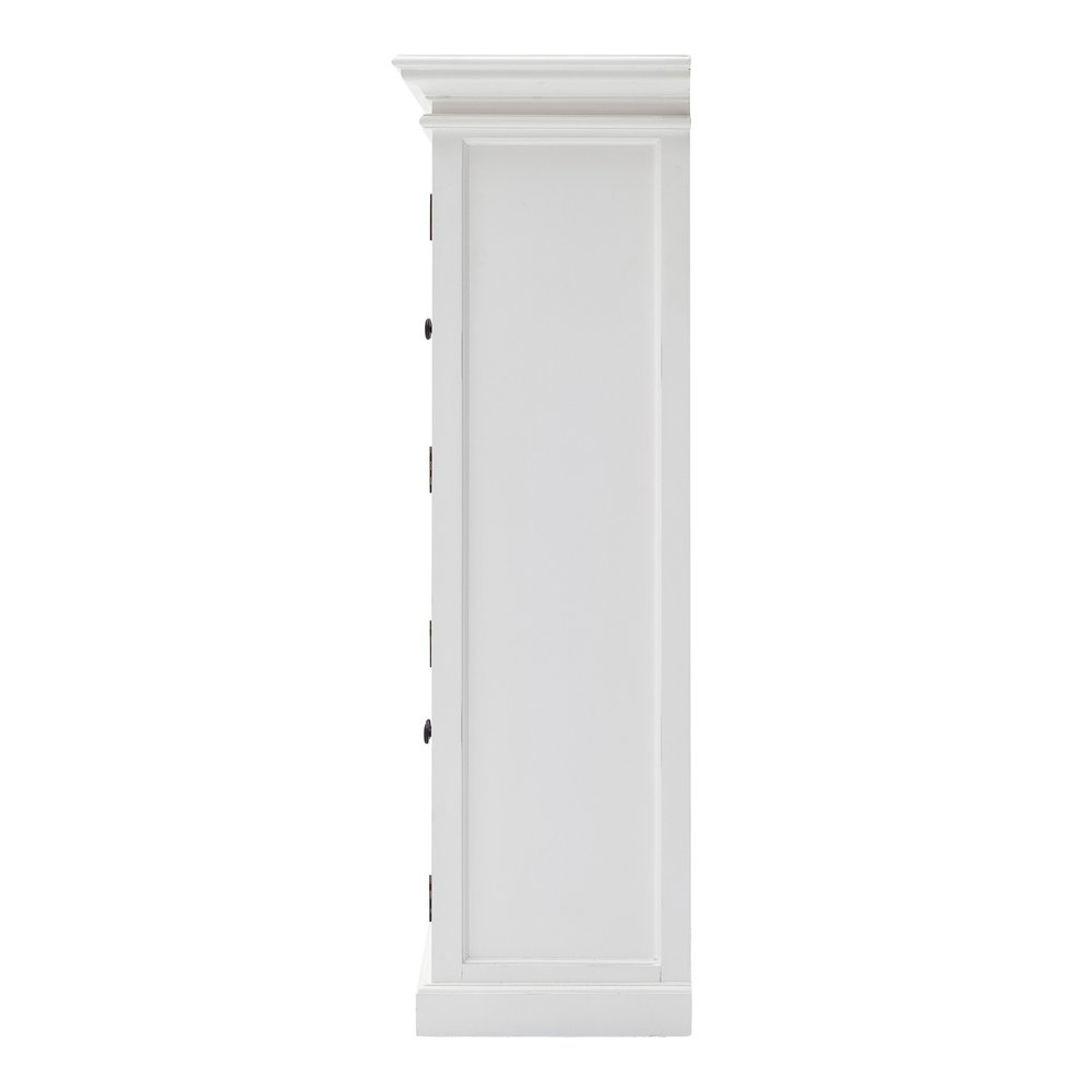 White Wood and Glass Two Level Storage Cabinet - 52-inch
