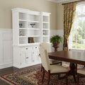 White Dining Hutch with Twelve Shelves and Three Drawers - 71-inch