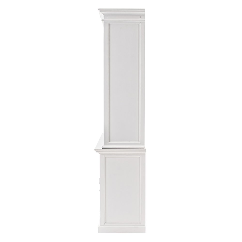 White Dining Hutch with Twelve Shelves and Three Drawers - 71-inch
