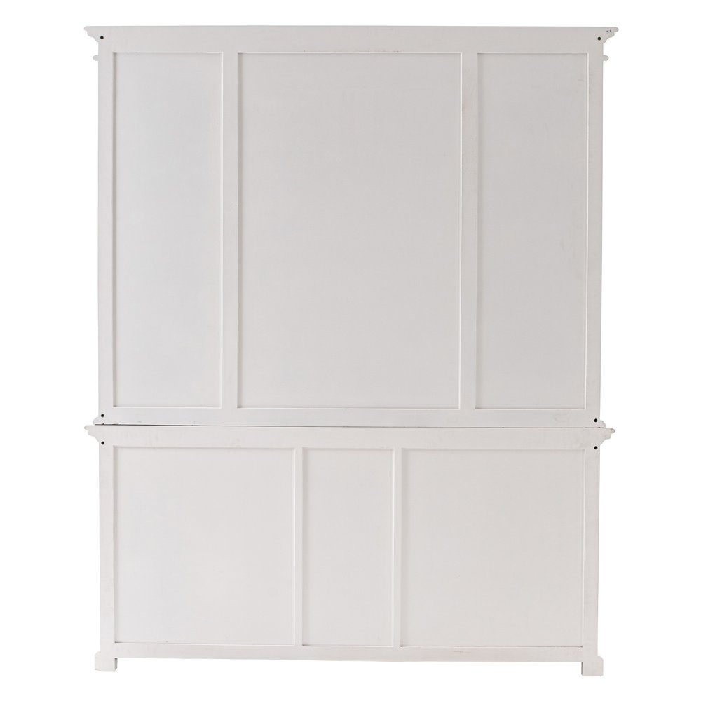 White Dining Hutch with Twelve Shelves and Three Drawers - 71-inch