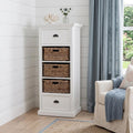 White Two Drawer Storage Cabinet with Baskets - 52-inch