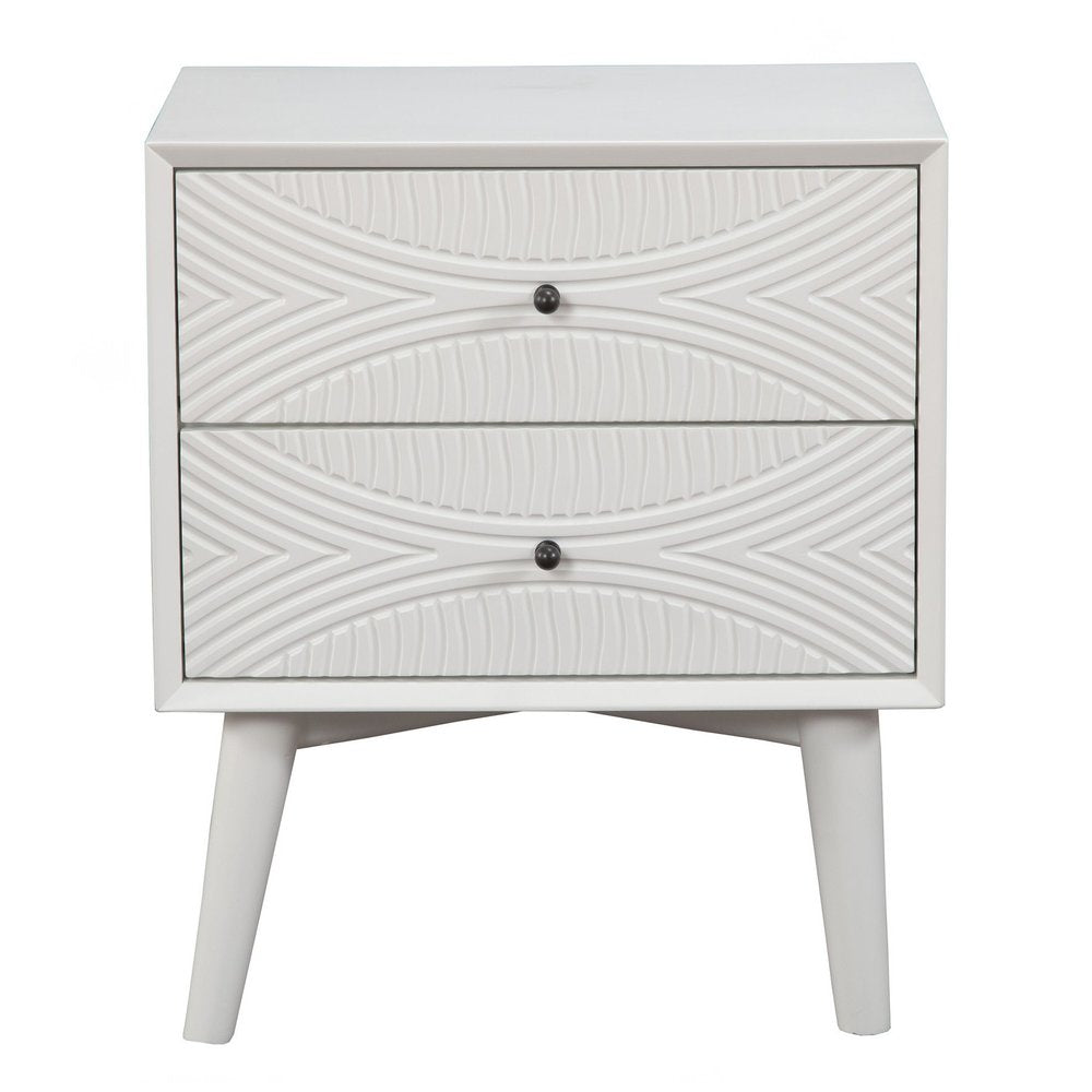 Solid Wood and Wood Two Drawer Nightstand - 26-inch