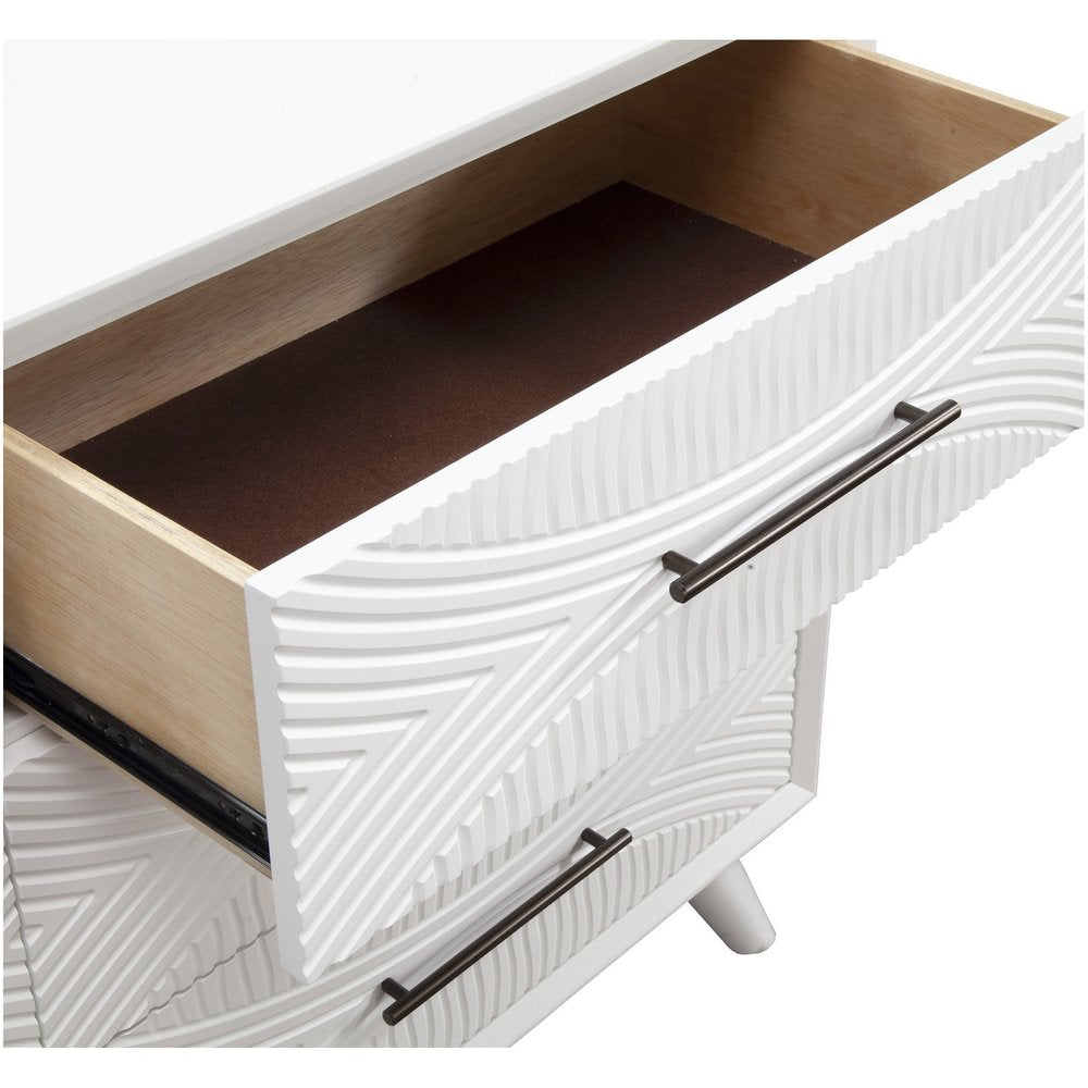 Solid Wood and Wood Two Drawer Nightstand - 26-inch