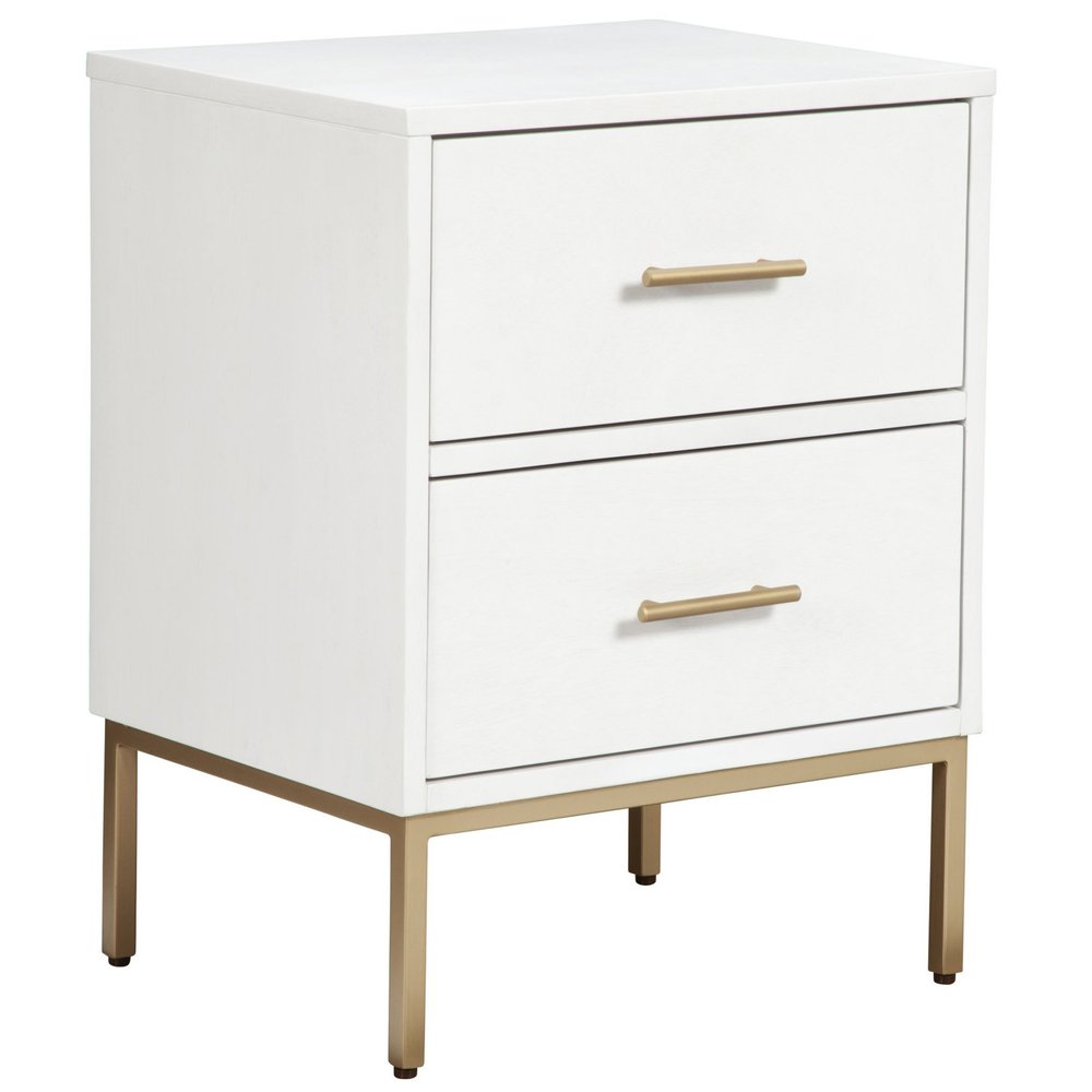 Solid Wood and Wood Two Drawer Nightstand - 26-inch
