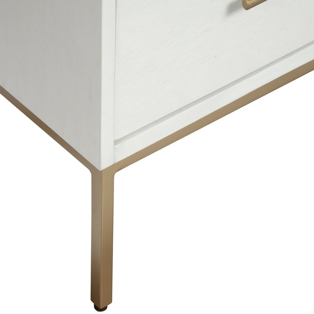 Solid Wood and Wood Two Drawer Nightstand - 26-inch
