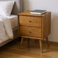 Solid Wood and Wood Two Drawer Nightstand - 26-inch