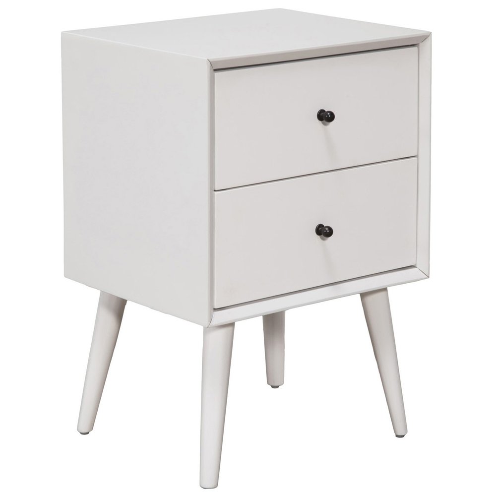 Solid Wood and Wood Two Drawer Nightstand - 26-inch