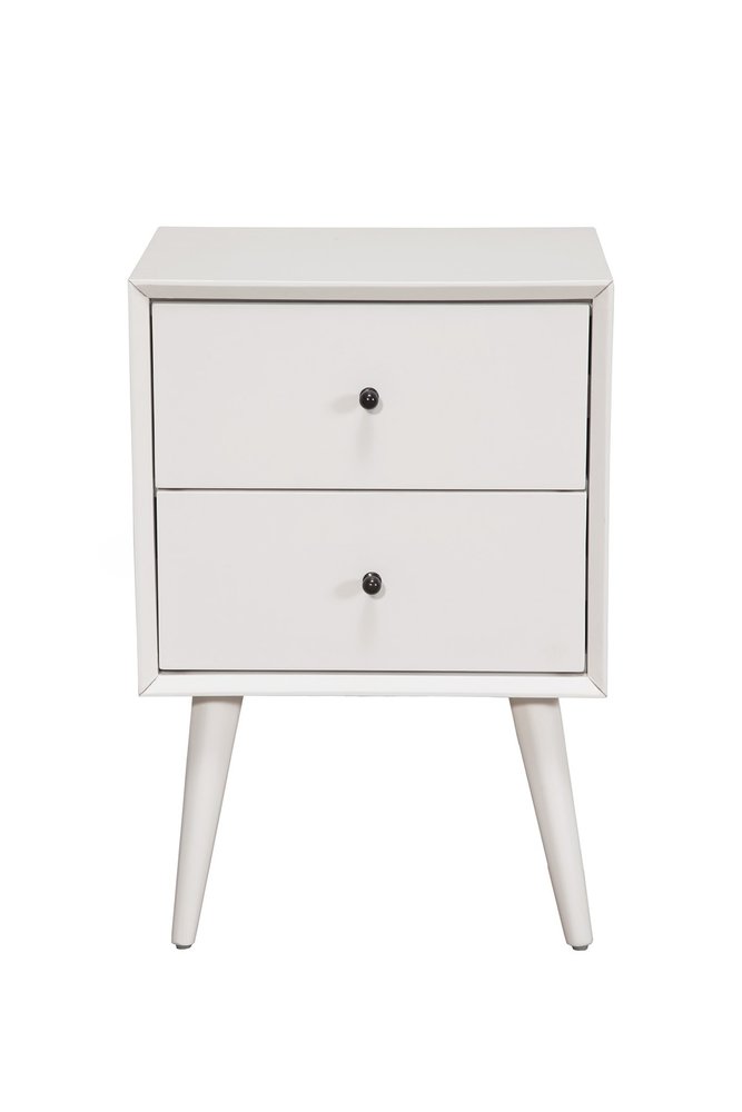Solid Wood and Wood Two Drawer Nightstand - 26-inch