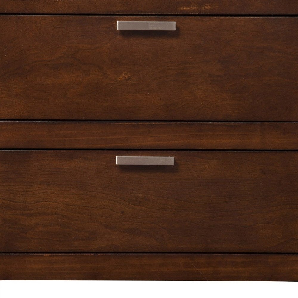Brown Wood Two Drawer Nightstand - 24-inch
