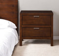 Brown Wood Two Drawer Nightstand - 24-inch