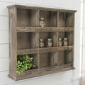 Dark Brown Solid Wood Wall Mounted Display Stand - 27-inch
