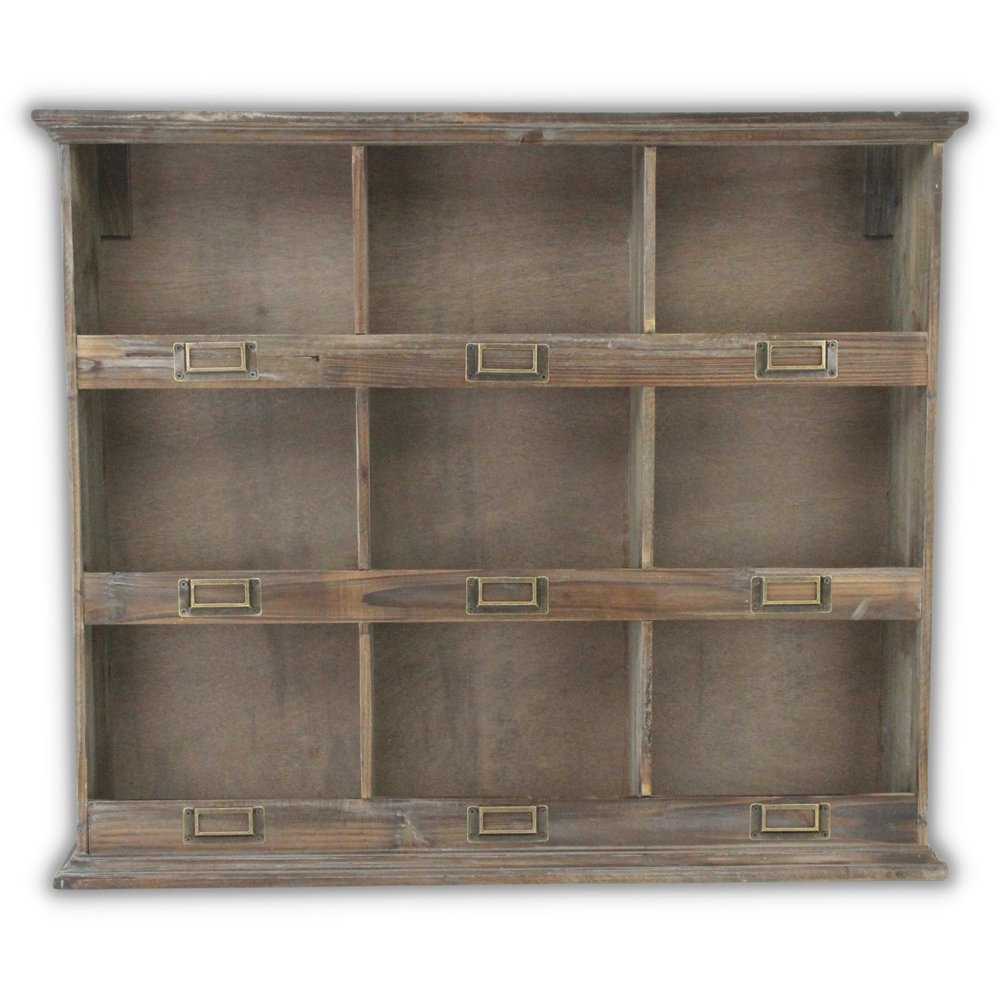 Dark Brown Solid Wood Wall Mounted Display Stand - 27-inch
