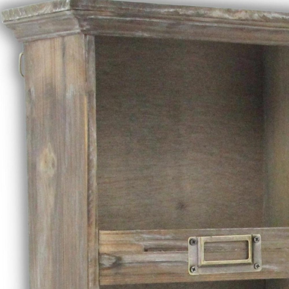 Dark Brown Solid Wood Wall Mounted Display Stand - 27-inch