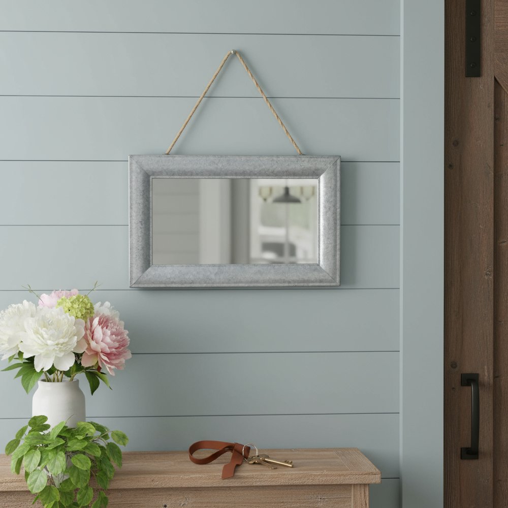 Silver Metal Framed Accent Mirror - 9-inch