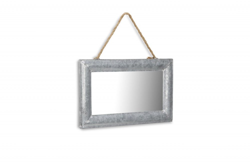 Silver Metal Framed Accent Mirror - 9-inch